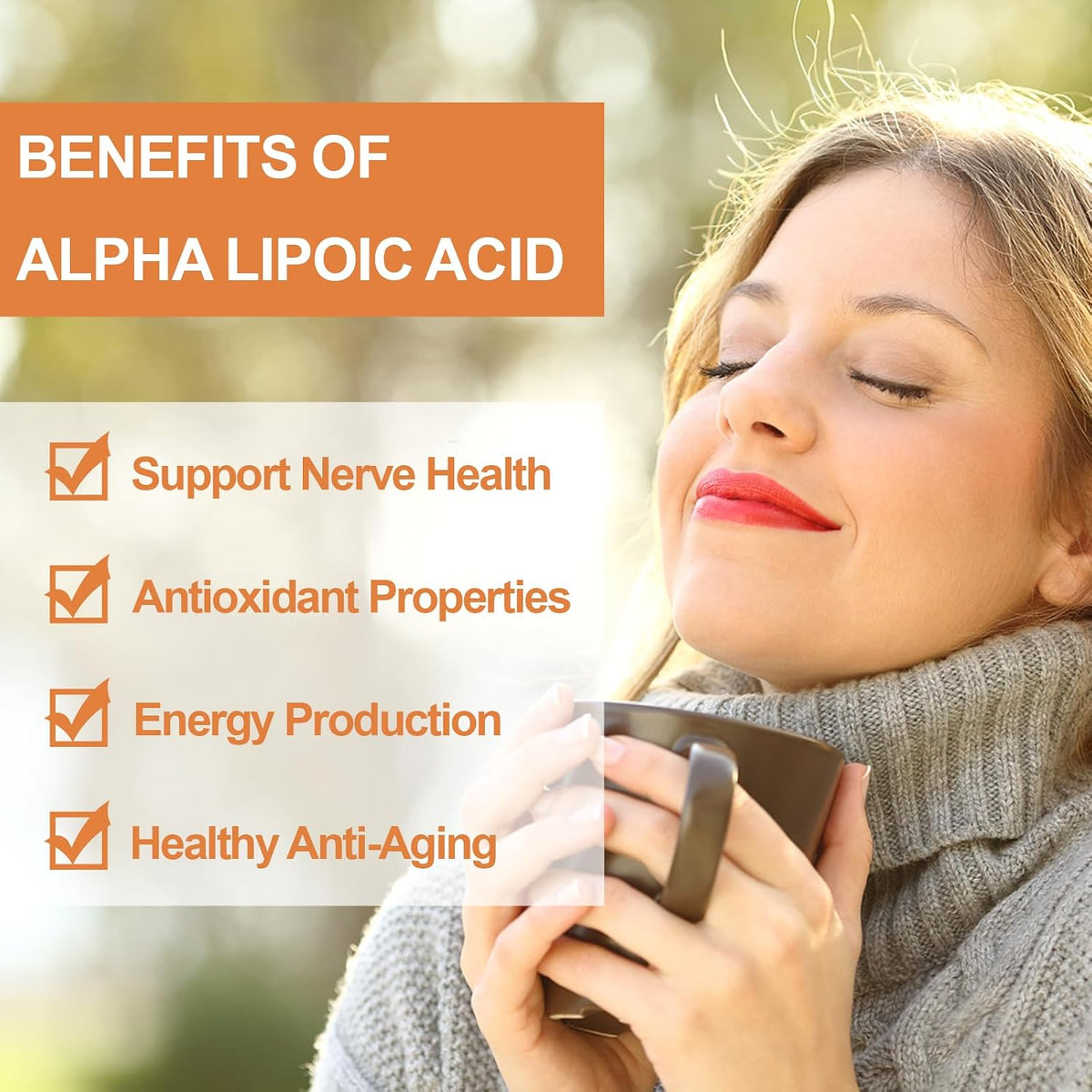 Alpha-Lipoic-Acid 600mg Capsules, ALA-Supplement for Nerve Health, Antioxidant Support & Cellular Energy, 60 Count, Non-GMO, Gluten Free
