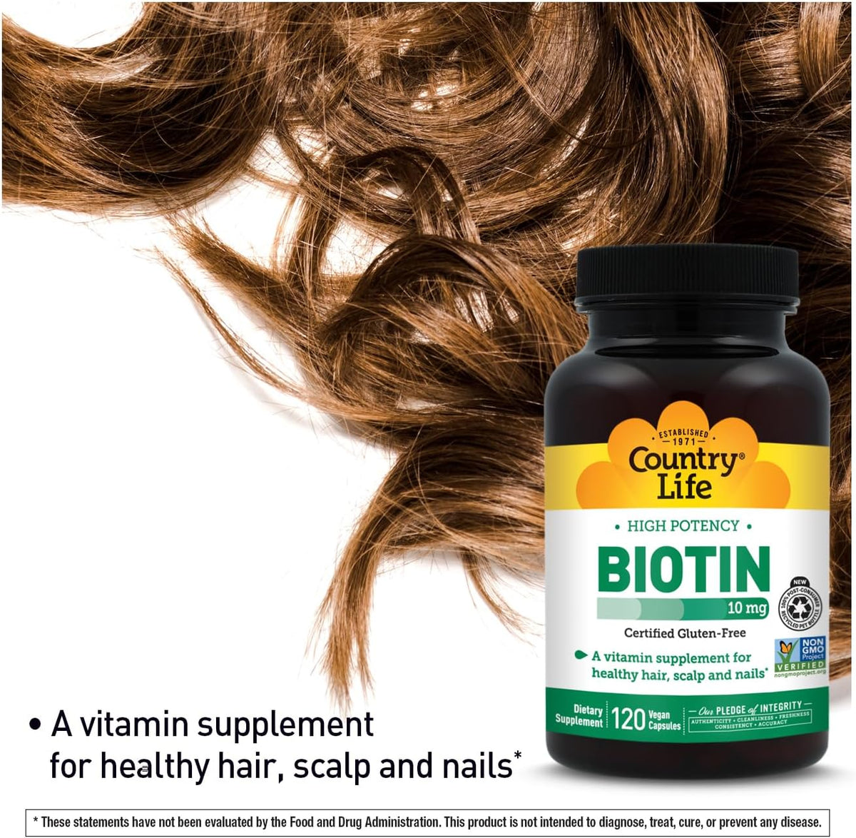 Country Life High Potency Biotin 10 mg, 120 Capsules