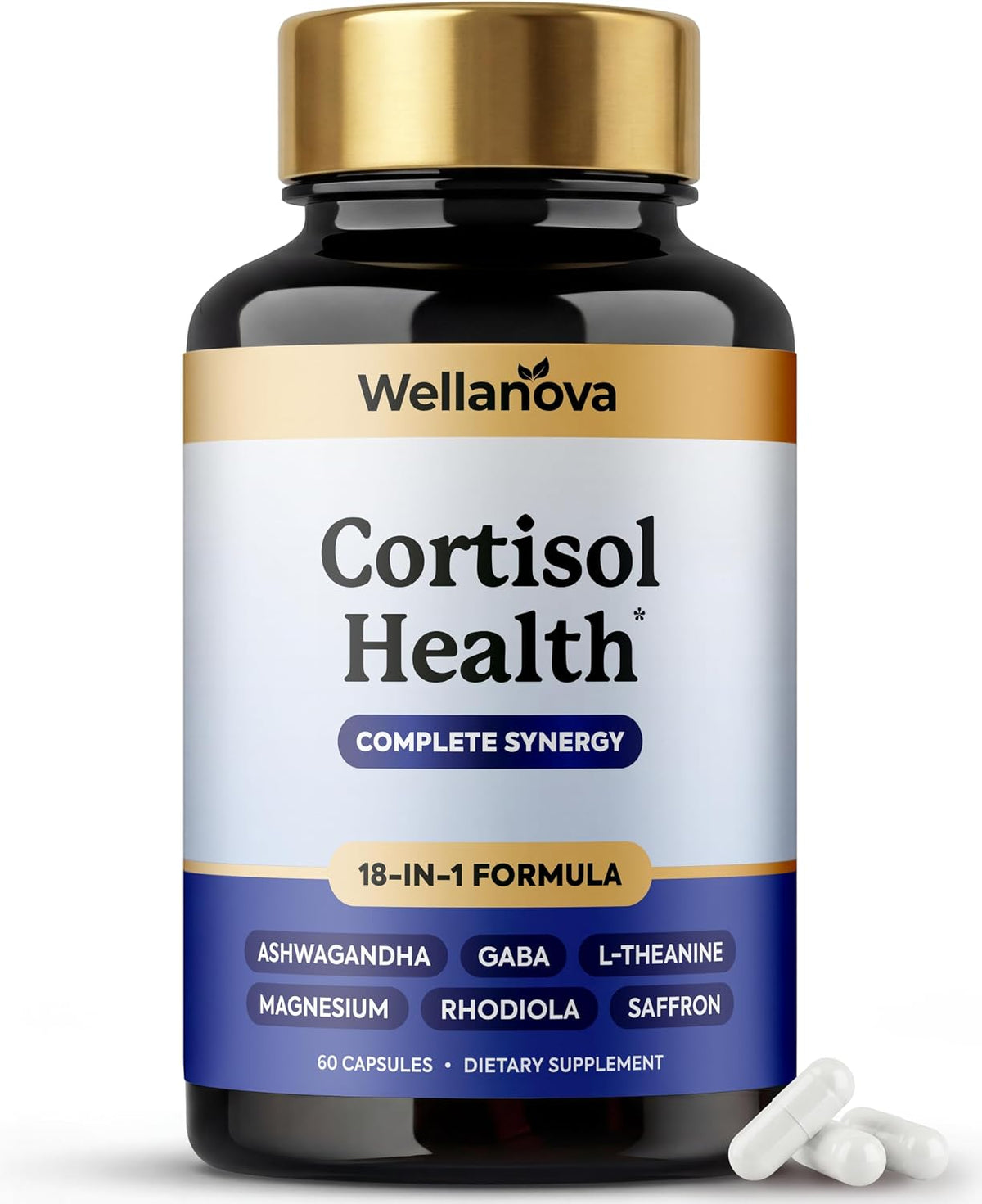 Cortisol Supplement for Women | Cortisol Reducer, Manager & Calm | Hormone Balance for Women, Adrenal Support, With Ashwagandha, Rhodiola, L-Theanine, Phosphatidylserine, Magnolia, 60 Capsules