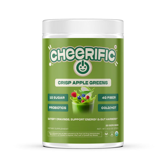 Cheerific Green Apple Bliss Superfood Powder - 20+ Organic Superfoods + Prebiotic & Probiotics + More - Keto Friendly - Supports Positive Mood, Gut Health - Vegan, Gluten Free, Non-GMO - 30 Day Supply CheerificBuy Supplements Australia