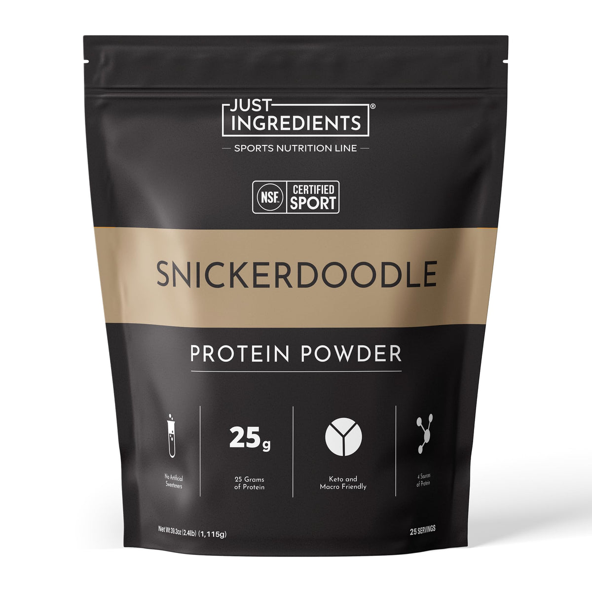 JUST INGREDIENTS Vanilla Bean Protein Powder – 20-Serving Blend with 100% Grass-Fed Whey & Organic Plant Proteins – Real Vanilla Bean & Cinnamon – Supports Muscle Recovery, Energy*
