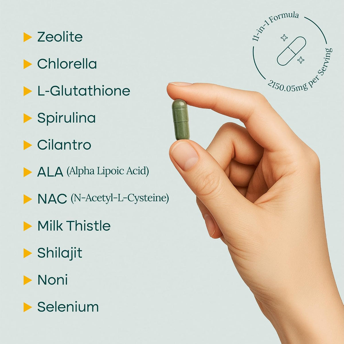 Liver Cleanse Detox & Repair with Zeolite, Chlorella, Glutathione NAC 90Ct | Zeolite supplement for gut health, cognition & natural energy - ALA, cilantro, milk thistle, noni, shilajit, vegan, non-GMO