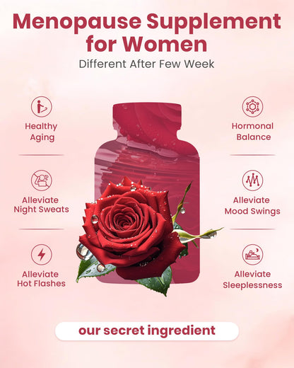 MEGNETA Menopause Supplements for Women - 10-in-1 Hormone Balance Complex with Black Cohosh, DIM, Chasteberry & Ashwagandha - Support for Hot Flashes, Night Sweats