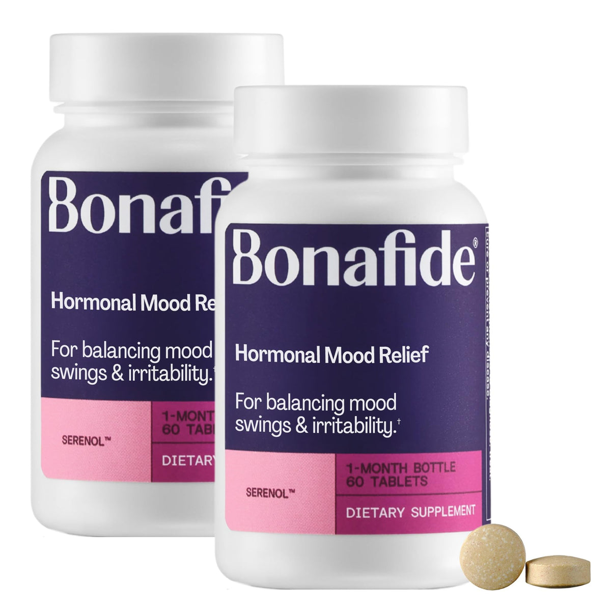 Bonafide Hormonal Mood Relief for Women Serenol – Hormone-Free, Clinically Studied – Helps Relieve Hormonal Mood Swings, Irritability & PMS Bloating – 1-Month Supply