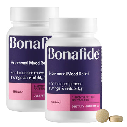 Bonafide Hormonal Mood Relief for Women Serenol – Hormone-Free, Clinically Studied – Helps Relieve Hormonal Mood Swings, Irritability & PMS Bloating – 1-Month Supply