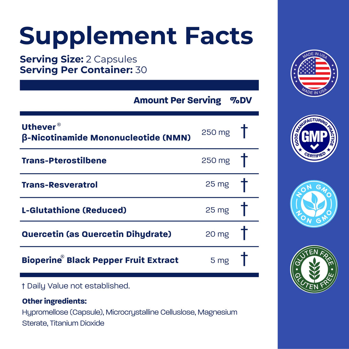BONE SCIENCE Uthever NMN 6-in-1 with Pterostilbene, 72 Vegetarian Capsules