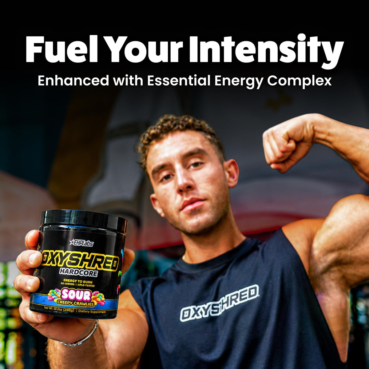 EHP Labs OxyShred Hardcore Super Dosed Pre Workout Powder - Preworkout Powder with L Glutamine & Acetyl L Carnitine, Energy Boost Drink - 275mg of Caffeine - Watermelon Candy, 40 Servings