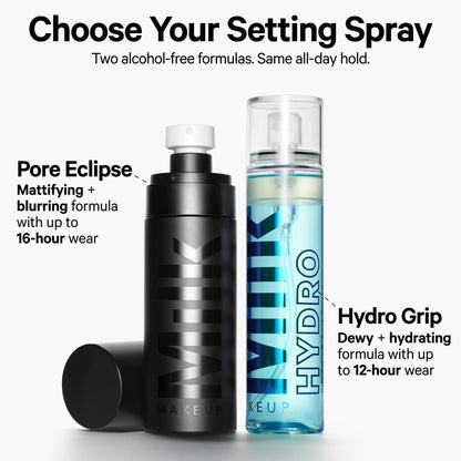 Milk Makeup Hydro Grip Set + Refresh Spray with Hyaluronic Acid – Sets Makeup + Hydrates Skin for Up to 12 Hours – Long-Lasting, Alcohol-Free Facial Mist for Dewy, Radiant Skin – 1.69 oz Milk Makeup buy supplements Au