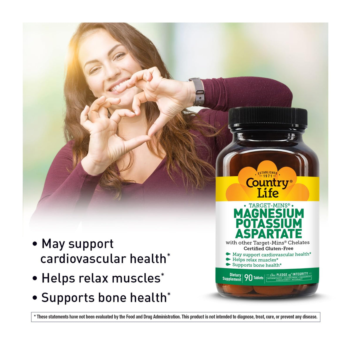 Country Life Target-Mins Magnesium 600 mg and Potassium 198 mg, 180 Tablets
