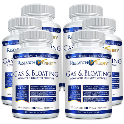 Research Verified Gas and Bloating - Relax Intestinal Muscles, Eliminate Gas Buildup - Artichoke Powder, Ginger, Peppermint Leaf Powder - 60 Capsules - Vegan…