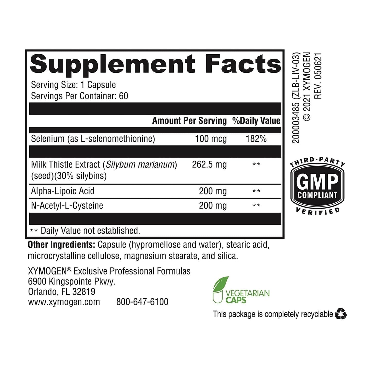 XYMOGEN Liver Protect - Liver Health & Antioxidant Support Supplement* - Milk Thistle, Alpha-Lipoic Acid, NAC & Selenium
