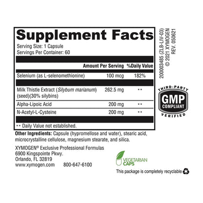 XYMOGEN Liver Protect - Liver Health & Antioxidant Support Supplement* - Milk Thistle, Alpha-Lipoic Acid, NAC & Selenium