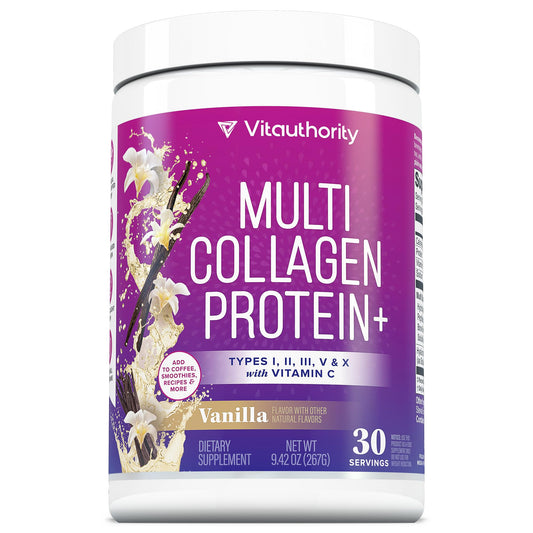 Multi Collagen Peptides Powder for Women - Hydrolyzed Collagen Powder for Women with Types I II III Plus Vitamin C & Hyaluronic Acid for Beautiful Hair