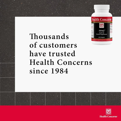 Health Concerns EPAQ – Brain Health Support Supplement – 1,000 mg of Krill Oil Per Serving – Cognitive Function & Heart Health – Chinese Herbal Supplement – Antioxidants & Phospholipids – 60 Softgels