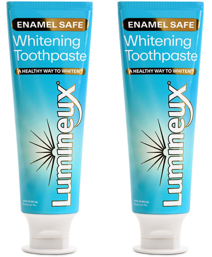 Lumineux Teeth Whitening Toothpaste 2 Pack Peroxide Free Enamel Safe for Sensitive Whiter Teeth, Fluoride Free, No Alcohol, Artificial Colors,