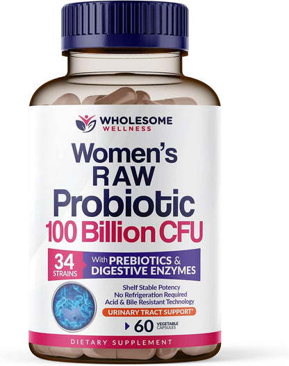 Wholesome Wellness Food Multivitamin for Men + Dr. Formulated Raw Probiotics for Women 100 Billion CFUs Bundle