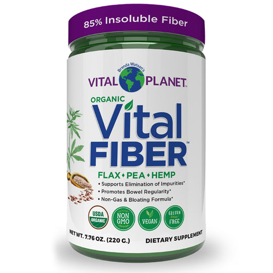 Vital Planet - Vital Fiber Powder, Soluble and Insoluble Fiber Supplement with Flax, Pea and Organic Daily Dietary Supplement Supports