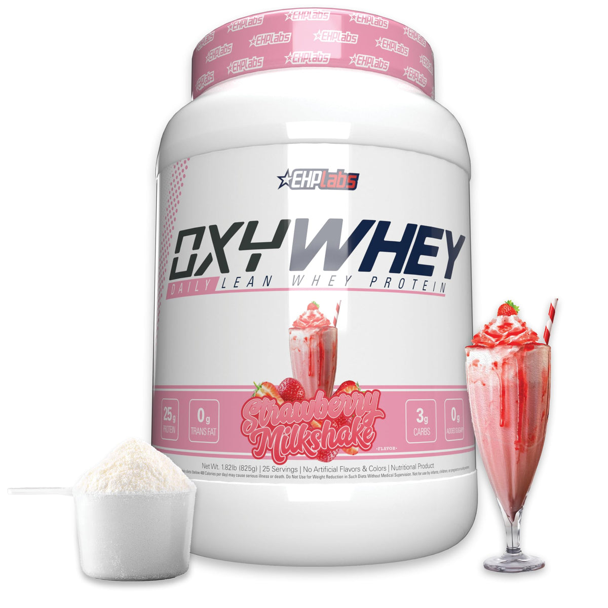 EHP Labs OxyWhey Whey Protein Isolate – 25g High Protein, Low Carb, Sugar Free Meal Replacement – Lean Whey Powder for Muscle Recovery – Non-GMO, Gluten Free – 25 Serves – Vanilla Ice Cream