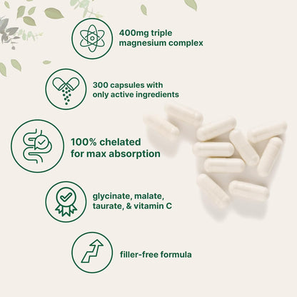Micro Ingredients Oil of Oregano Softgels & Pure Triple Magnesium Complex 400mg Capsules | 2 Pack Bundle | 4X Strength Thymoquinone with Black Seed | Glycinate, Malate, & Taurate Forms