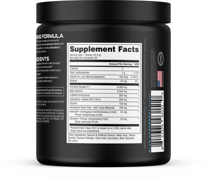 Bucked Up Pre Workout - Best Tasting - 6 Grams Citrulline, 2 Grams Beta Alanine Non Proprietary Blend, Powder (Strawberry Kiwi)
