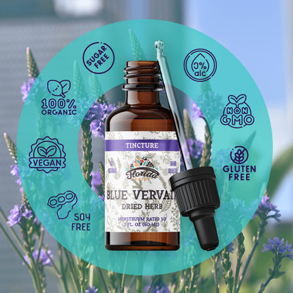 Blue Vervain Herb Organic Extract – Organic Blue Vervain Herb – Natural Vervain Supplement for Men & Women – Made in USA - 2 oz