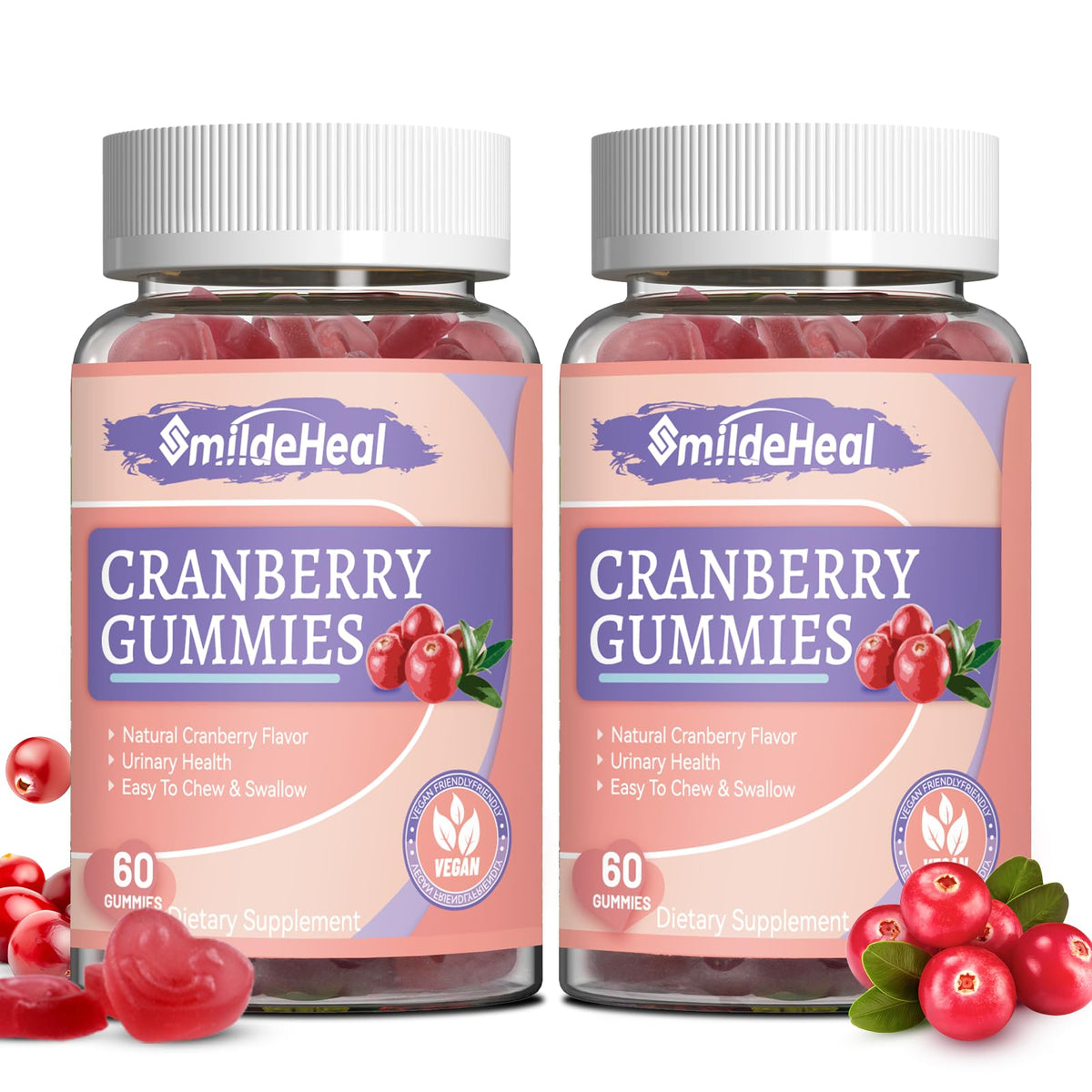 Cranberry Gummies 1000mg, Cranberry Supplements for Women 60 Count | Cranberry Gummies 1000mg, Cranberry Supplements for Women, with D-Mannose 250mg, Urinary Tract Health 60 Count