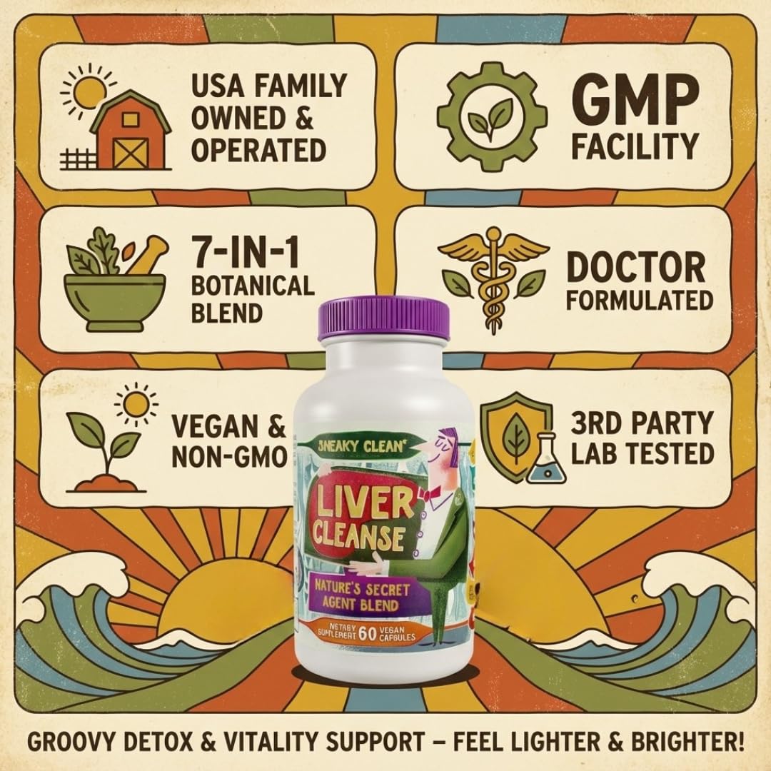 Hippie Farms Liver Cleanse Support Supplement w Organic Milk Thistle - Nature's Secret Agent Blend - 60 Vegan Capsules