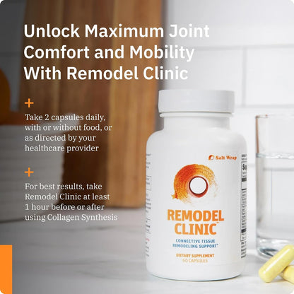 SaltWrap Remodel Clinic Joint Mobility Supplement, 60 Caps | Made in USA, with Quercetin, Bromelain, Fisetin and Senactiv Senolytic Complex for Senescent Cell Clearance & Tissue Recovery