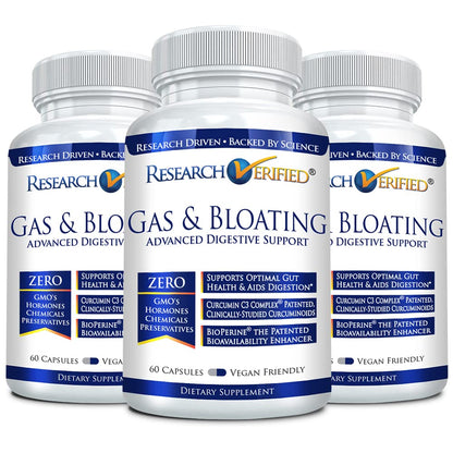 Research Verified Gas and Bloating - Relax Intestinal Muscles, Eliminate Gas Buildup - Artichoke Powder, Ginger, Peppermint Leaf Powder - 60 Capsules - Vegan…
