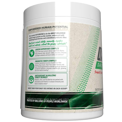 EHP Labs OxyGreens Super Greens Powder with Spirulina & Chlorella, Prebiotic Fiber, Probiotics & Digestive Enzymes – Antioxidant Green Superfood Supplement - 15 Serves (Pineapple)