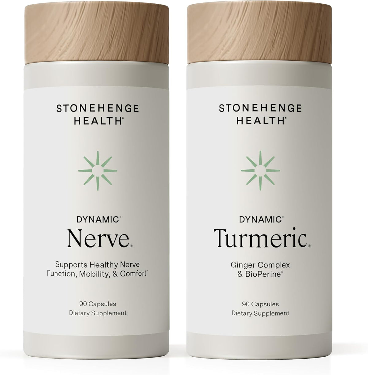 Stonehenge Health Dynamic Nerve + Dynamic Turmeric Bundle Supplements to Support Comfort, Tingling, Numbness, Burning