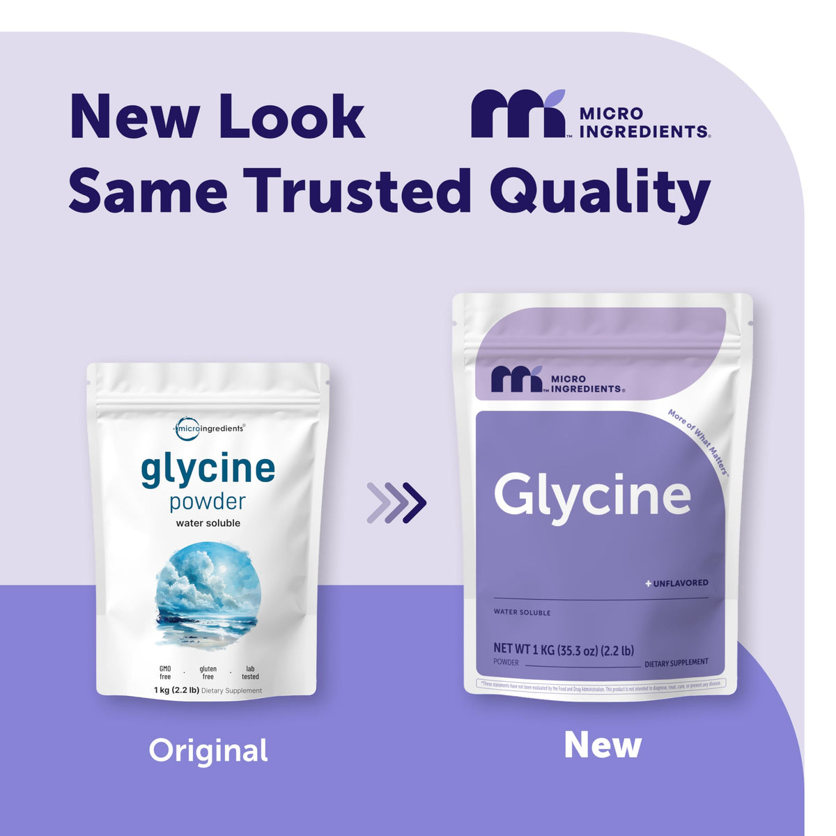 Micro Ingredients Glycine Powder, 1KG (2.2 Pounds), Glycine 1000mg Per Serving, Water Soluble and Product of USA