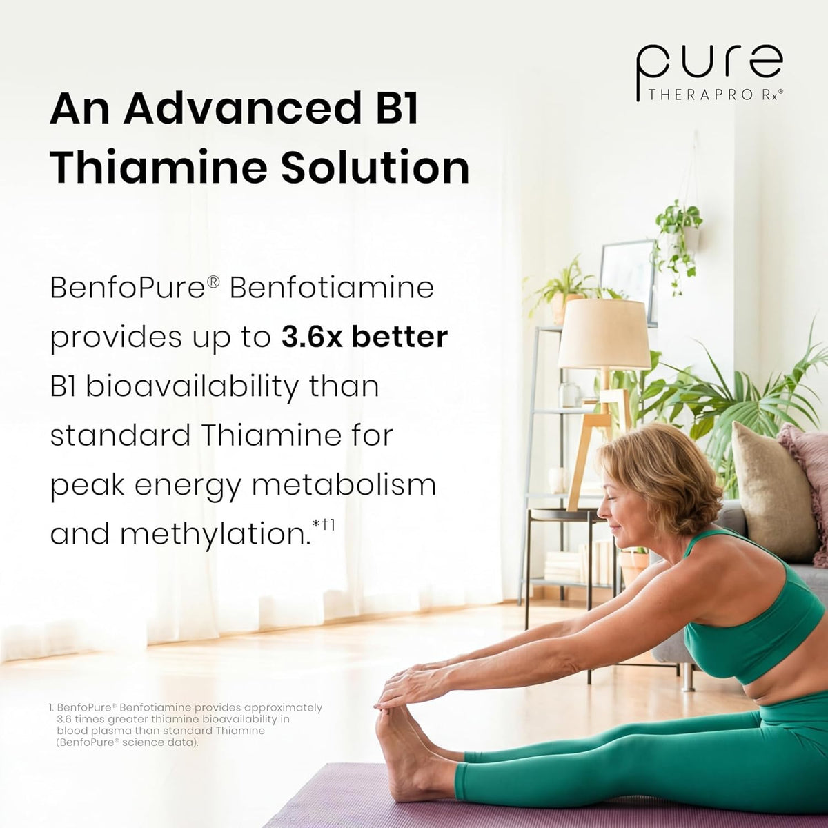 Pure Therapro Rx Methylated B Vitamins for Men and Women, Made in USA 2 Month Supply | Active Methyl B Complex Vitamins Including Methyl B12, Methylfolate, Benfotiamine, Choline, Niacin, TMG & More