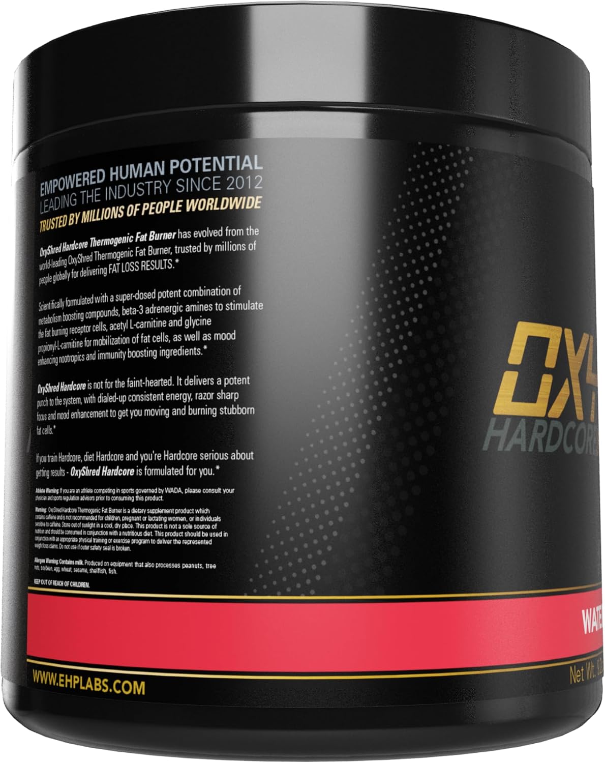 EHP Labs OxyShred Hardcore Super Dosed Pre Workout Powder - Preworkout Powder with L Glutamine & Acetyl L Carnitine, Energy Boost Drink - 275mg of Caffeine - Watermelon Candy, 40 Servings
