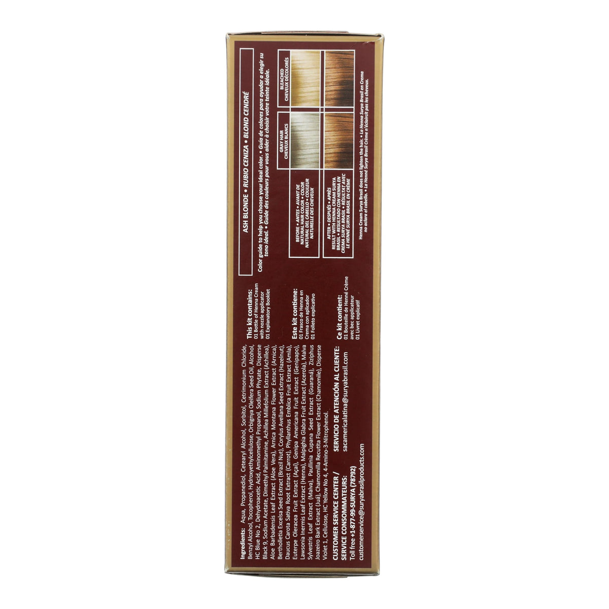 Surya Brasil - Henna Cream, Semi-Permanent Golden Brown Hair Color Treatment for Gray Coverage, Deep Conditioning Hair Dye, 2.37 oz / 70 ml