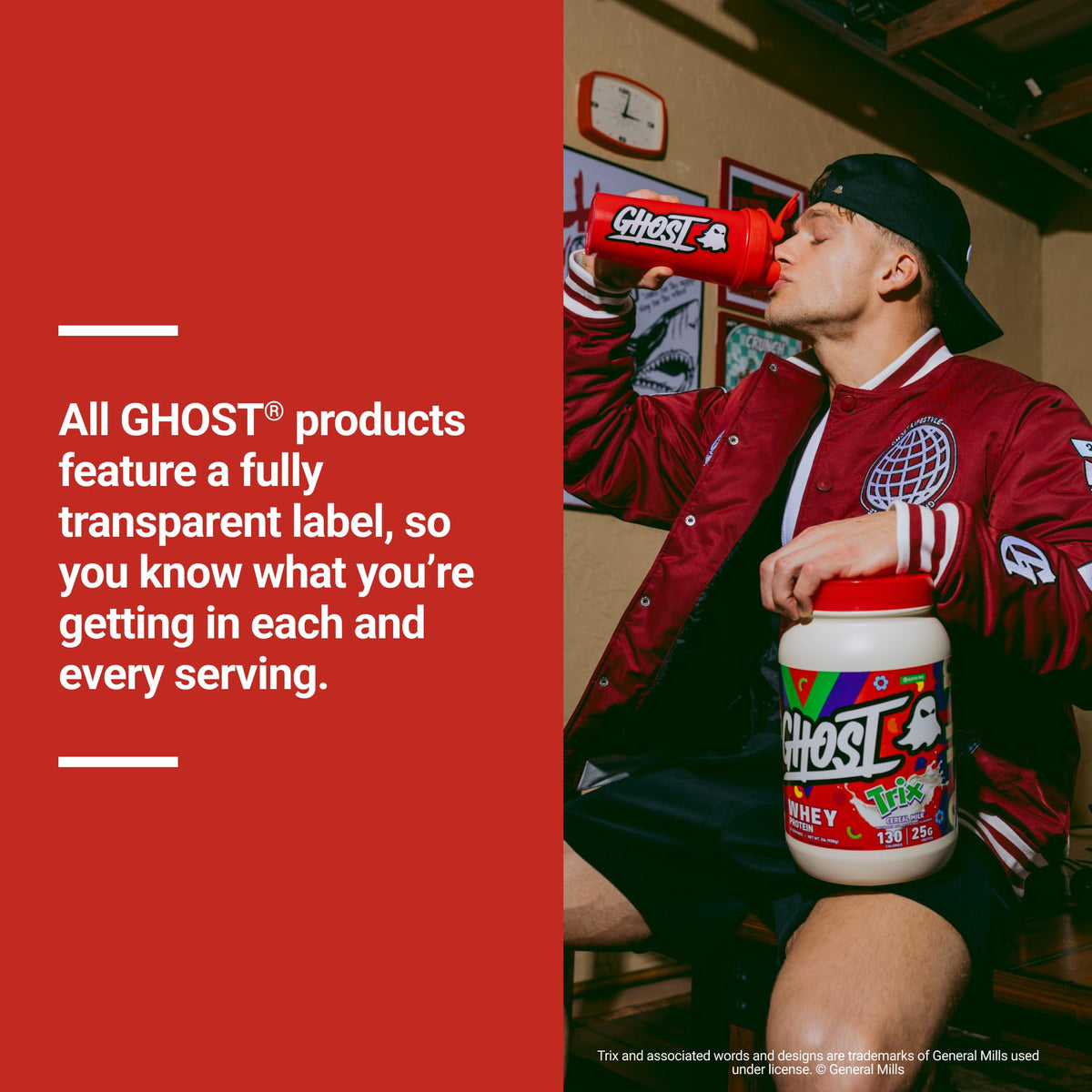 GHOST Whey Protein Powder, Cinnabon - 2LB, 25G of Protein - Cinnamon Roll Flavored Isolate, Concentrate & Hydrolyzed Whey Protein Blend - Post Workout Shakes - Soy & Gluten Free