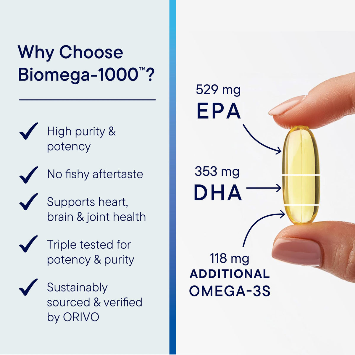 Biotics Research Biomega-1000™ Omega 3 Fish Oil With EPA 529mg / DHA 353mg– Omega-3 Fatty Acids 1000 mg- Highly Concentrated Fish Oil 90 Days Servings–Supports Immune, Brain & Heart Health–90 Softgels