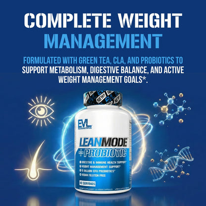 EVL Weight Loss Support Pills - Premium Multipurpose Appetite Metabolism and Fat Loss Support for Men and Women - LeanMode with Green Coffee Bean Extract CLA and Garcinia Cambogia - 50 Servings