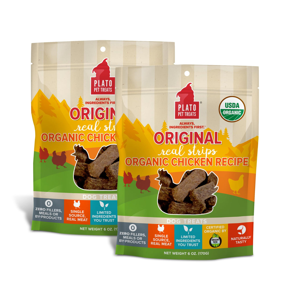 Plato Pet Treats Real Strips - Air-Dried Meat Bars for Dogs - Delicious, Limited Ingredient Dog Treats - Grain Free - Original Real Strips Turkey & Pumpkin 18oz - 2 Pack