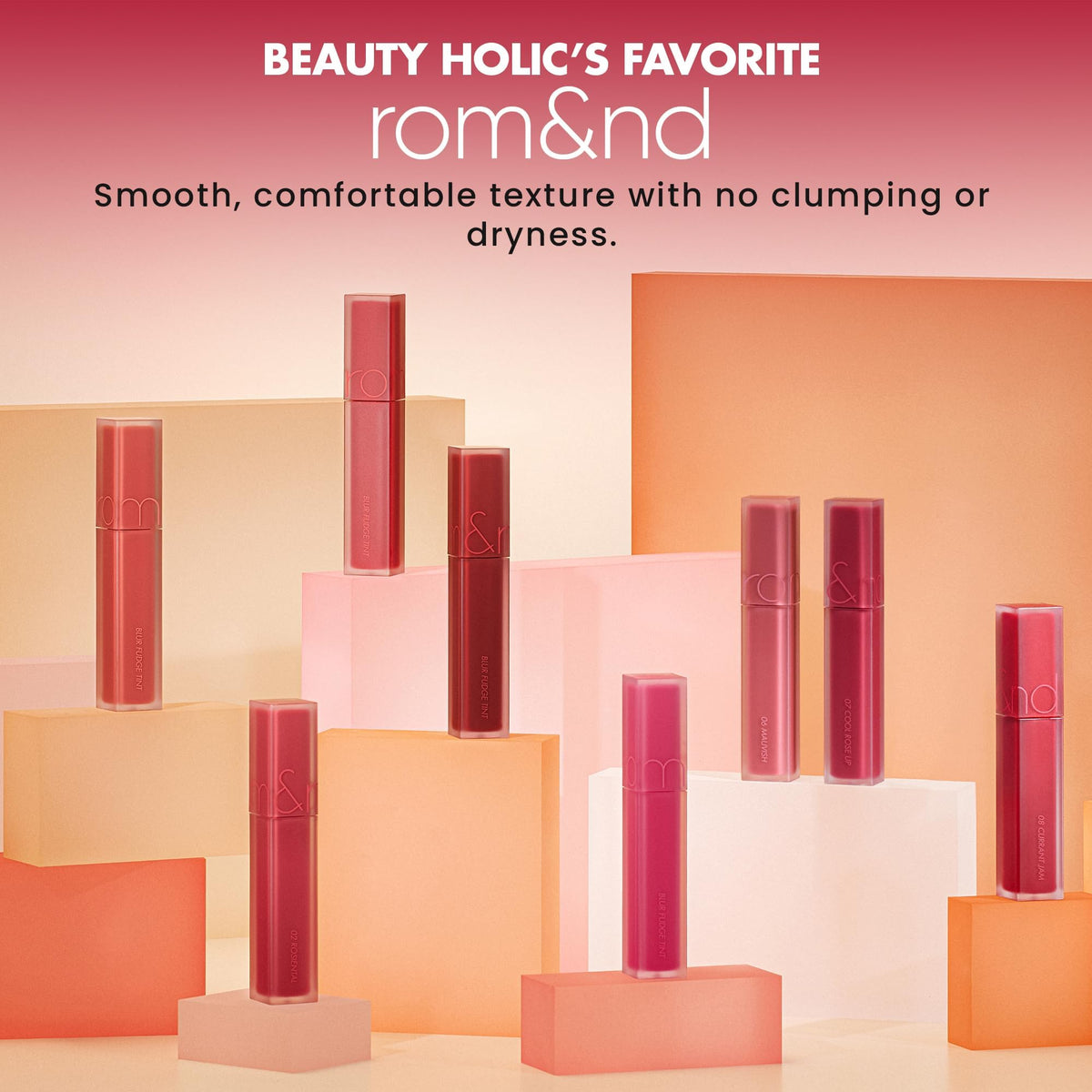 rom&nd OVEEER Shade Series Blur Fudge Tint | Silky Matte Lipstick for Velvety Smooth Lips | Long-Lasting Stain, Wrinkle Blurring, Moisturizing Formula | 16 Burnt Orange | Lip Stain Long Lasting Waterproof | Buildable Matte Blurred Finish | Hydrating Lip S