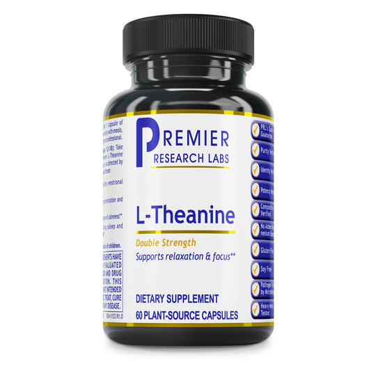 Premier Research Labs L-Theanine Double Strength - Pure L Theanine Supplement 200mg, Focus & Energy Support for Men & Women, Amino Acid for Relaxation, Support for Adults & Kids - 60 Vegan Capsules Premier Research LabsBuy Supplements Australia