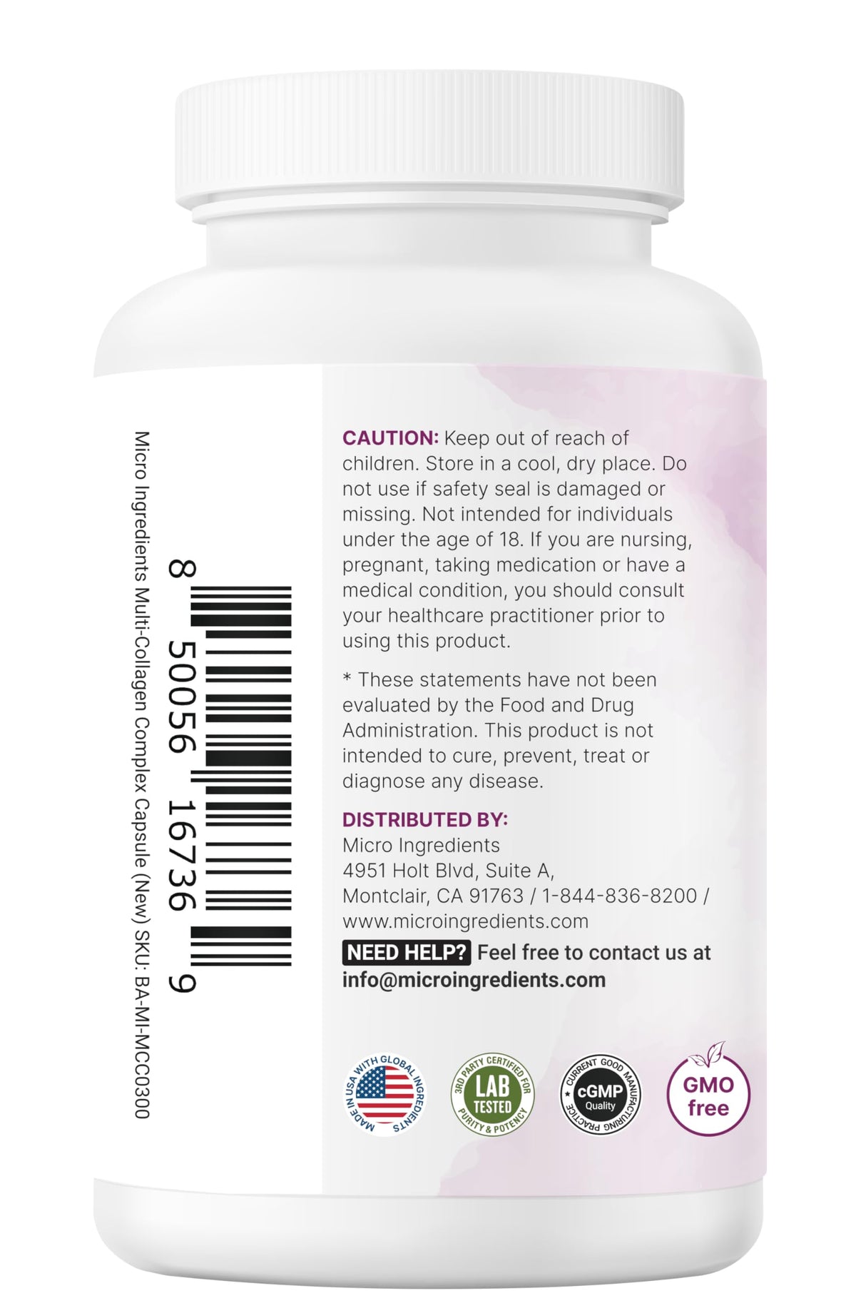 Micro Ingredients Multi Collagen Peptides Pills, 240 Capsules | For Women & Men. Type I, II, III, V, X. Hydrolyzed Collagen Supplement with Biotin, Hyaluronic Acid & Vitamin C. Filler Free.