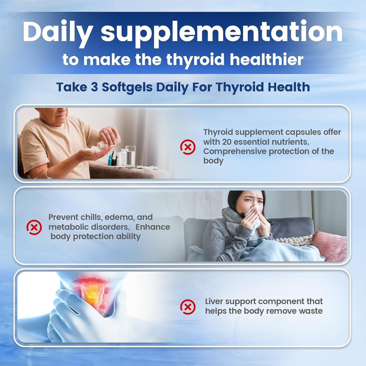 VivoNu Thyroid Support Supplement with Iodine, B12,Folate, Zinc, Selenium, Ashwagandha, Non-GMO, Vegetarian, 100 Day Supply