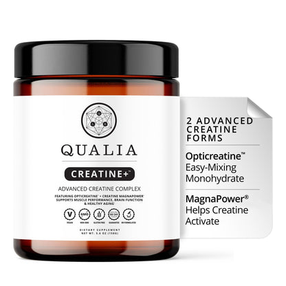 Qualia Creatine | Advanced Creatine Complex | 2 Sources + Magnesium | Optimized Absorption | Muscle Performance, Brain Function,