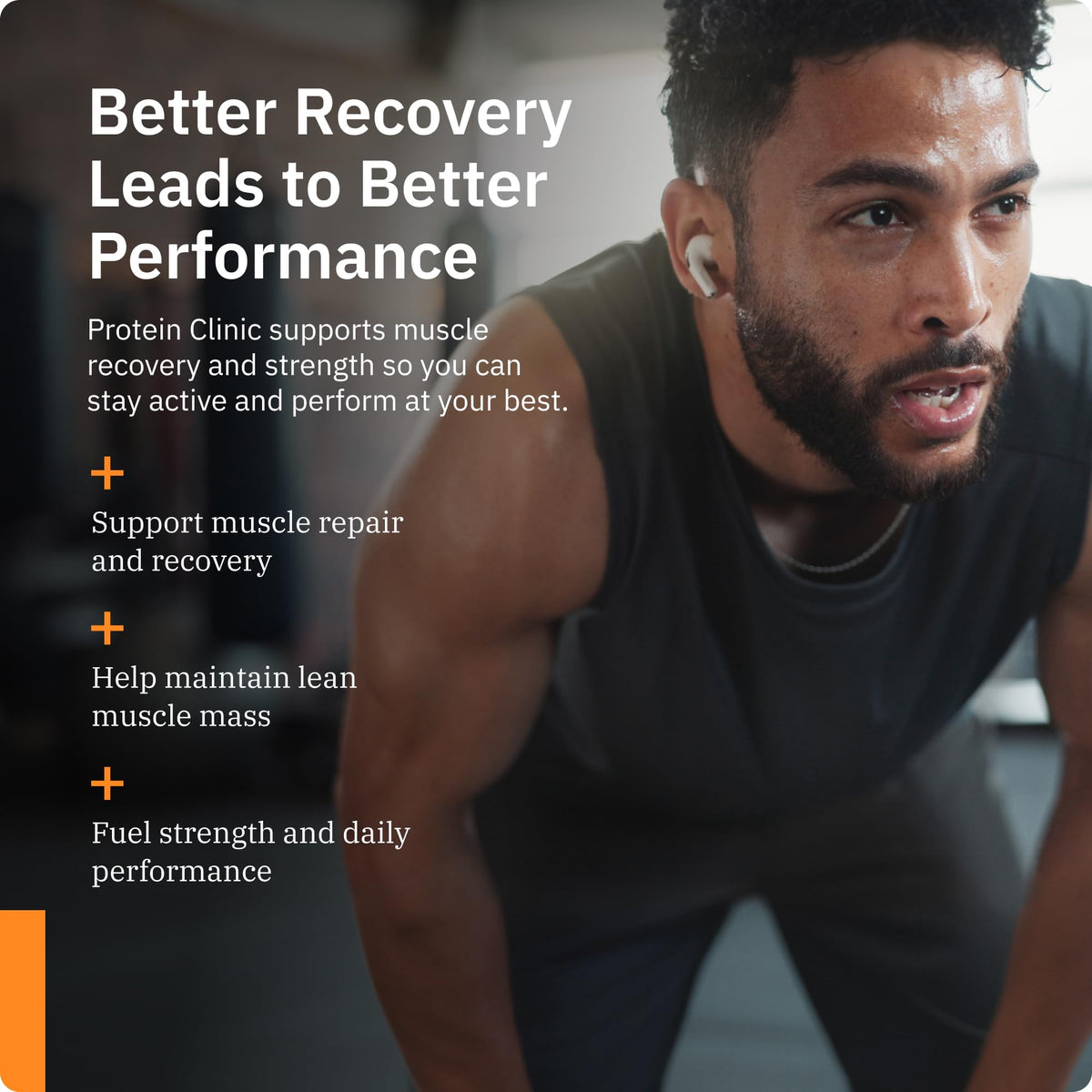 Protein Clinic - Collagen Protein Powder Recovery Shake, Vanilla | Dairy-Free with myHMB, CherryPURE and Prebiotic Fiber for Muscle, Joint and Digestive Support, Vitamin D3 and K2