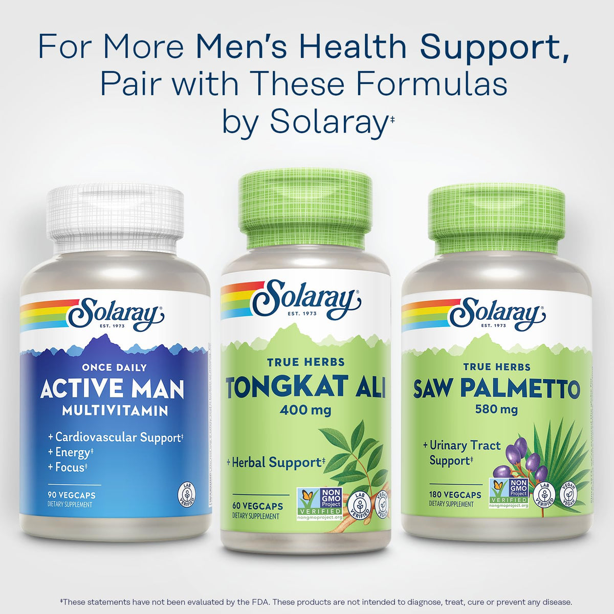 SOLARAY Tongkat Ali 400 mg - Longjack Tongkat Ali for Men - Herbal Support for Men's Health and Vitality - Vegan, Non-GMO, Lab Verified - 180 Servings, 180 VegCaps