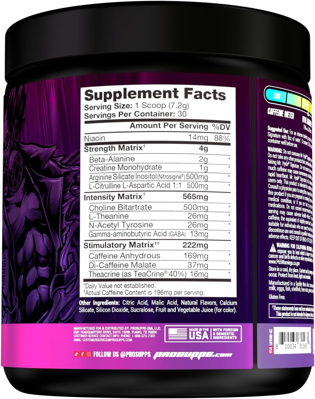 ProSupps L-Carnitine 3000 Stimulant Free Liquid Shots (31 Servings, Berry) and Mr. Hyde Signature Series Pre-Workout Energy Powdered Drink (30 Servings, Pixie Dust) Bundle