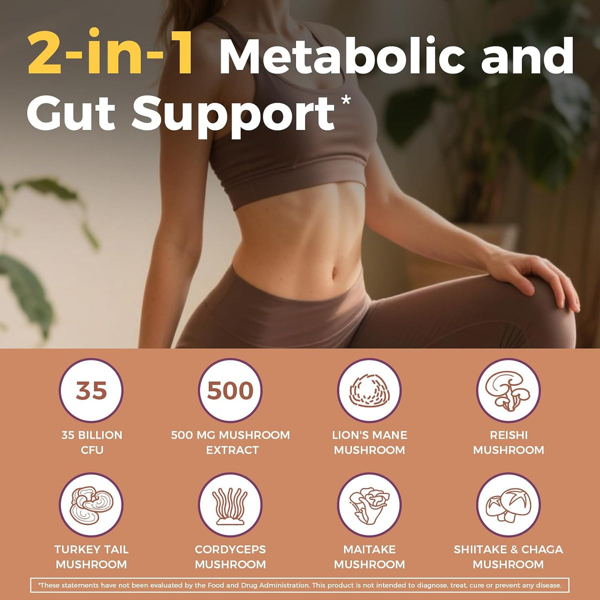 NewRhythm Probiotics Bundle: Probiotics for Women, 100 Billion CFU 18 Strains, Prebiotics, 60 Capsules and Probiotics 35 Billion CFU for Women & Men, 7 Mushroom Extract, 30 Caps