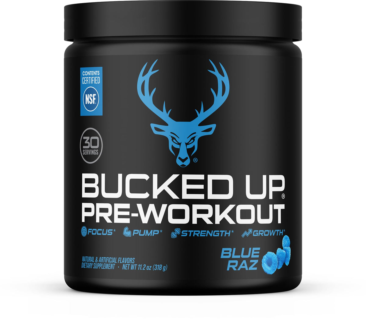 Bucked Up Pre Workout - Best Tasting - 6 Grams Citrulline, 2 Grams Beta Alanine Non Proprietary Blend, Powder (Strawberry Kiwi)