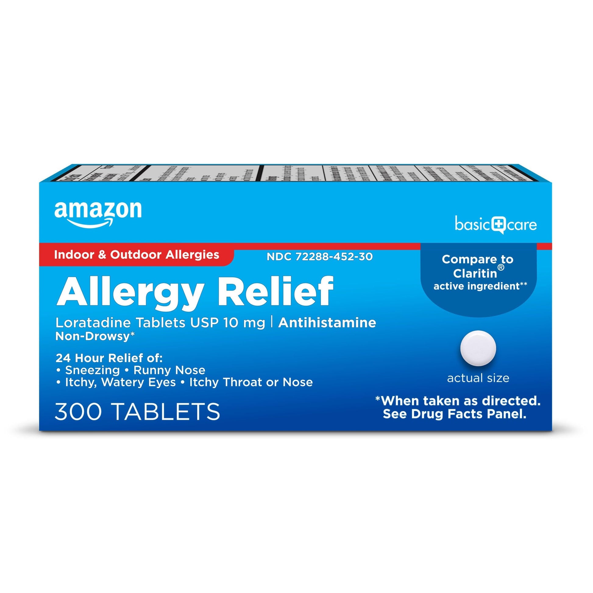 Amazon Basic Care Allergy Relief Loratadine Tablets 10 mg, 24-Hour Non-Drowsy Antihistamine for Runny Nose, Sneezing, Itchy Eyes, 300 Count (Packaging may vary) Amazon Basic Care buy supplements Au